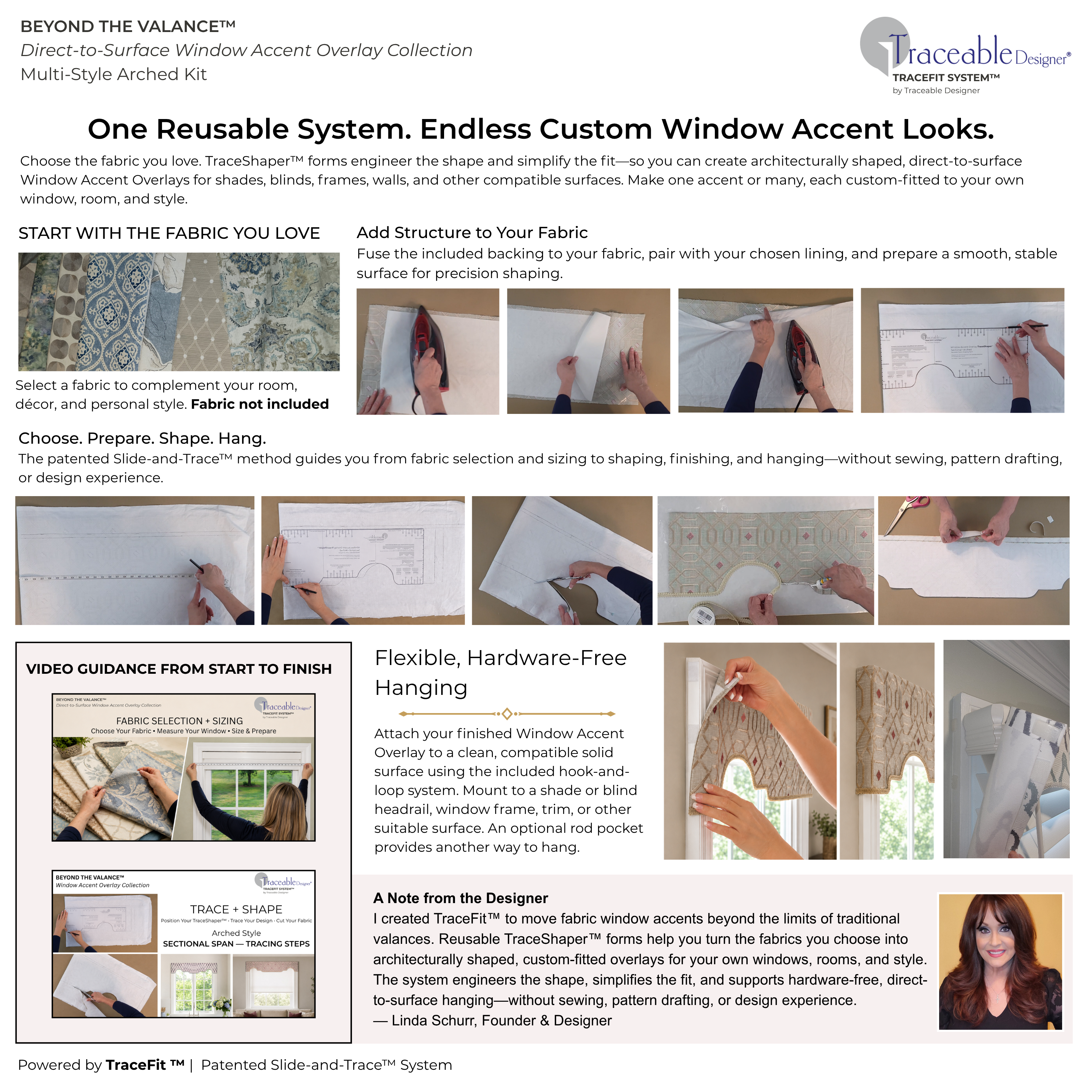 Beyond the Valance™ Arched Direct-to-Surface No-Sew Window Overlay Kit