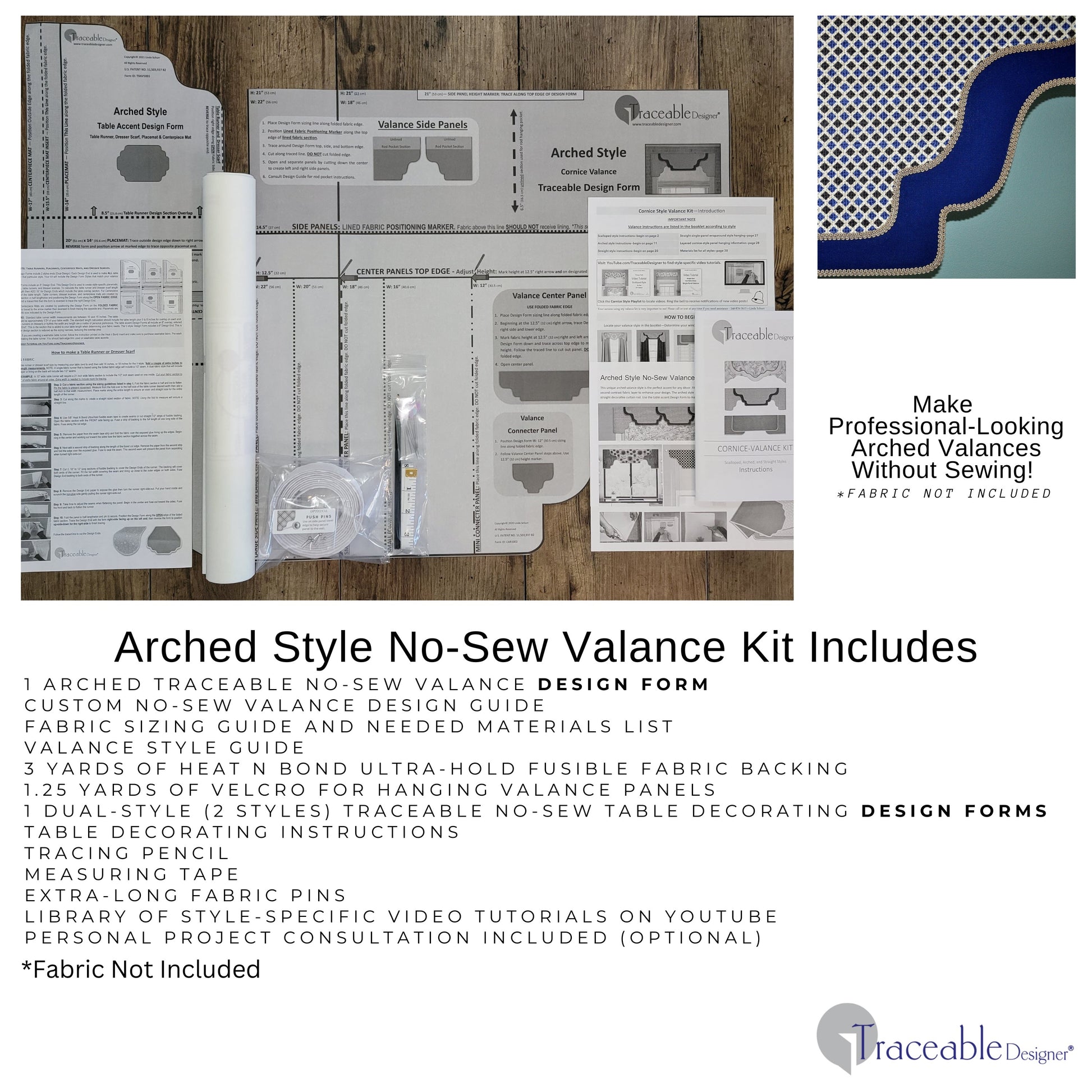 Arched Cornice Kit No-Sew Valance Sewing Alternative