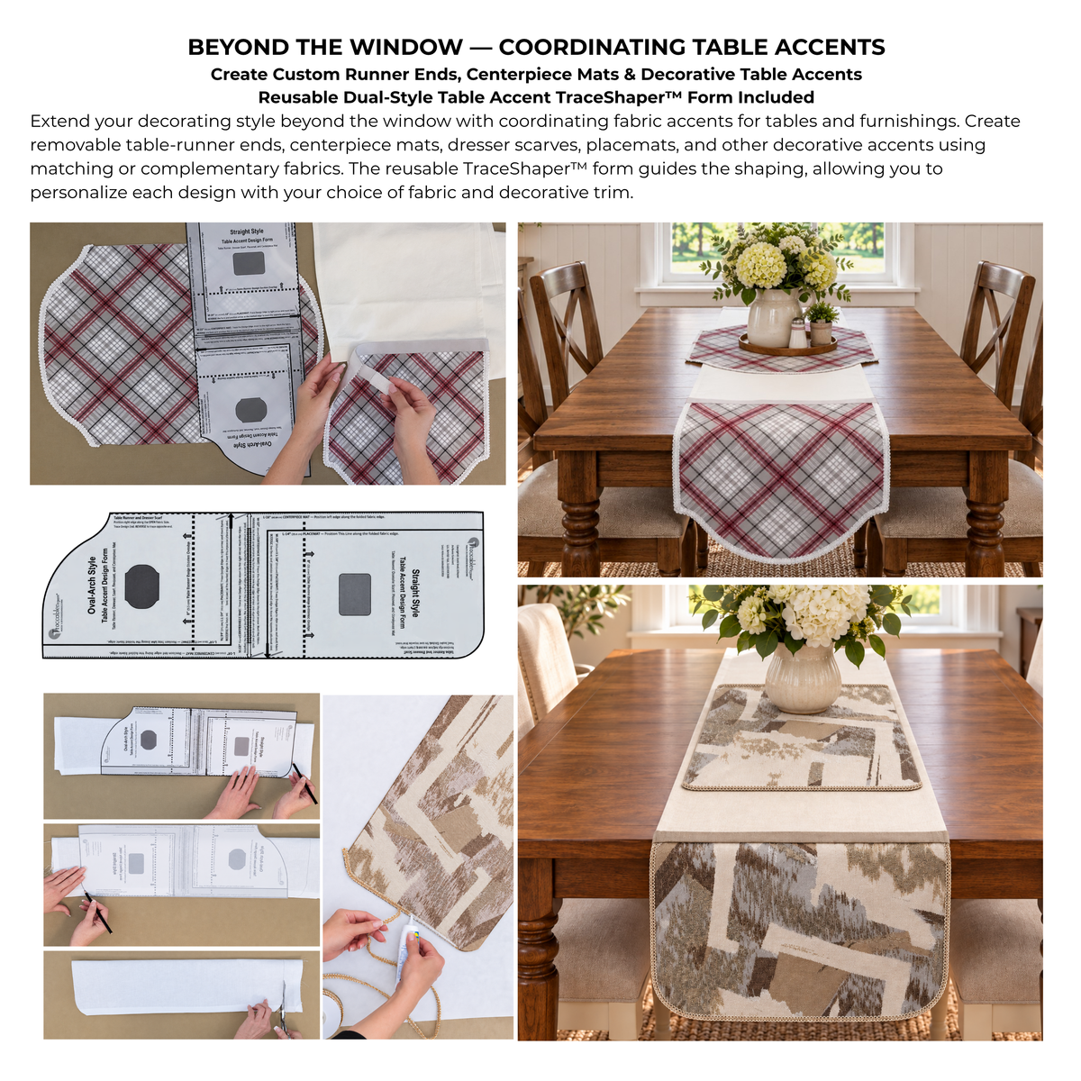 No-Sew Arched Cornice-Valance Kit | DIY Fabric Shaping Form | Fit All Window Sizes | by Traceable Designer®