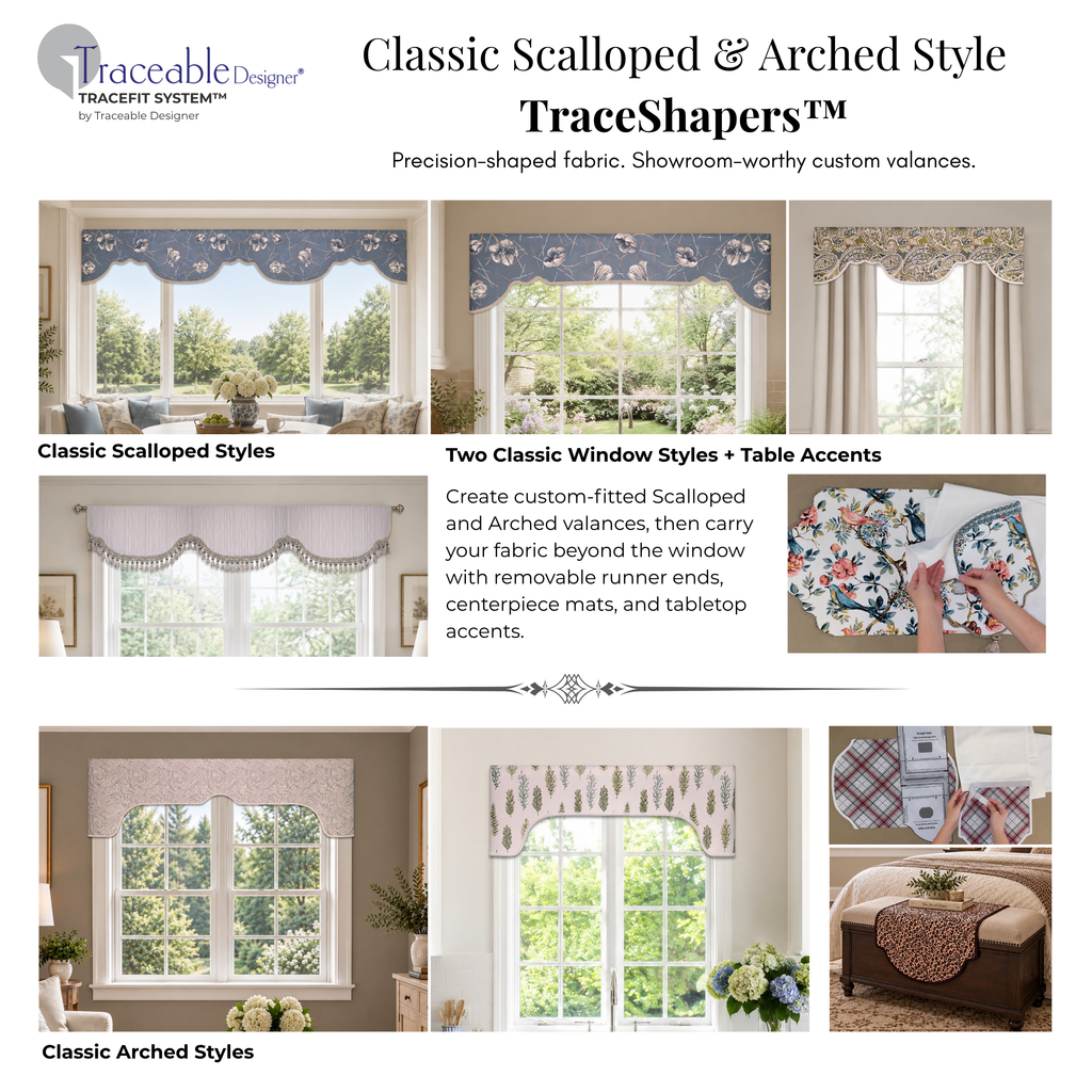 Classic Scalloped & Arched Multi-Style No-Sew Valance Kit