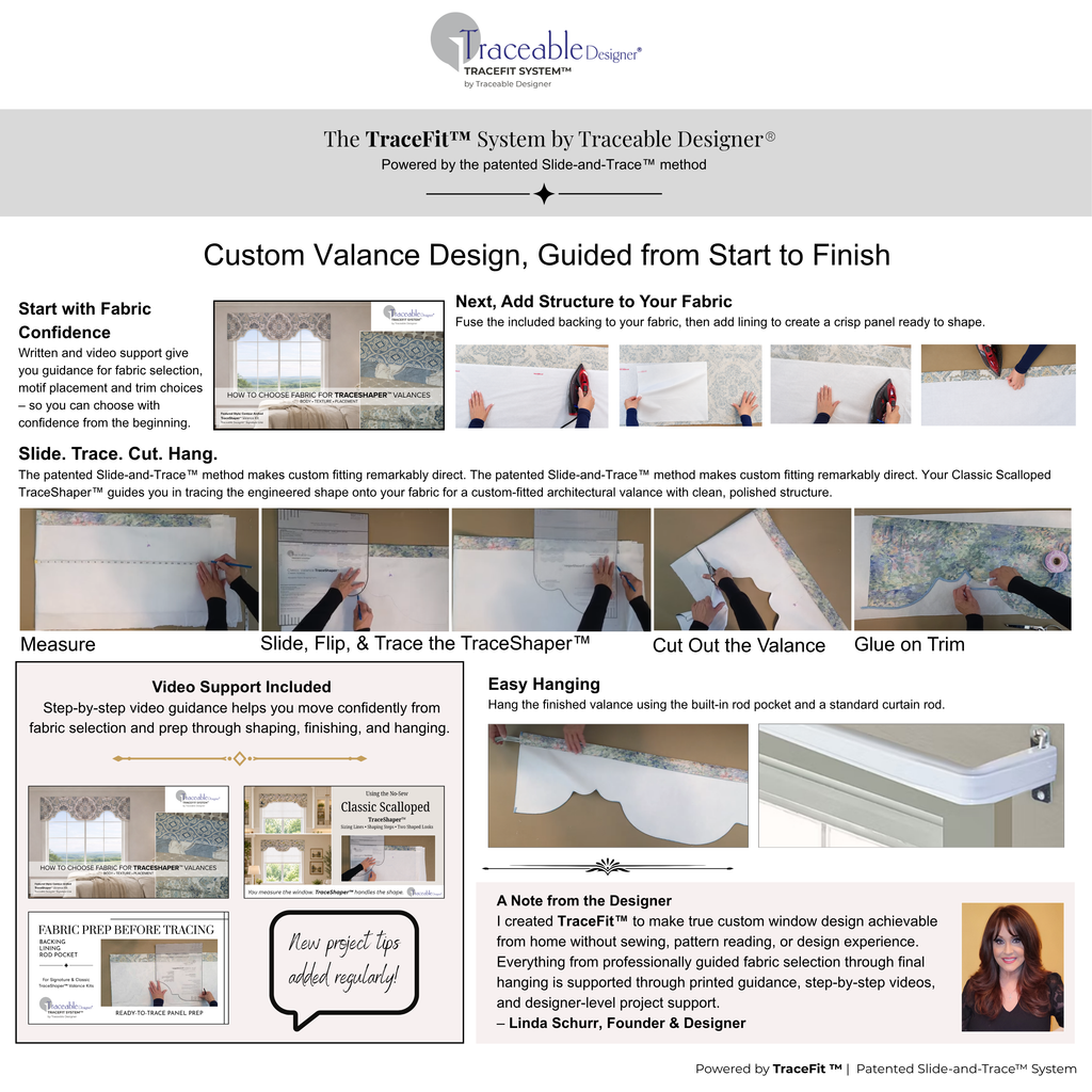 Classic Scalloped & Arched Multi-Style No-Sew Valance Kit