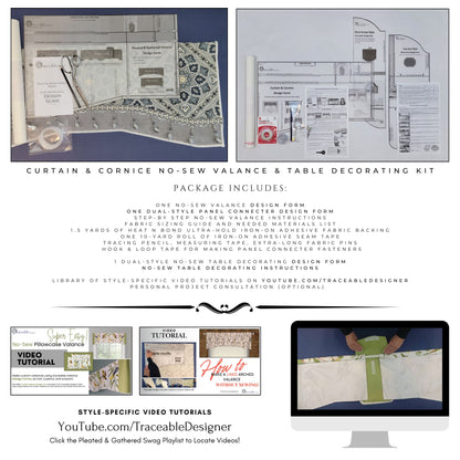 Multi-Style Curtain & Cornice Kit, Use Any Fabric to Make Custom Valances Without Sewing!