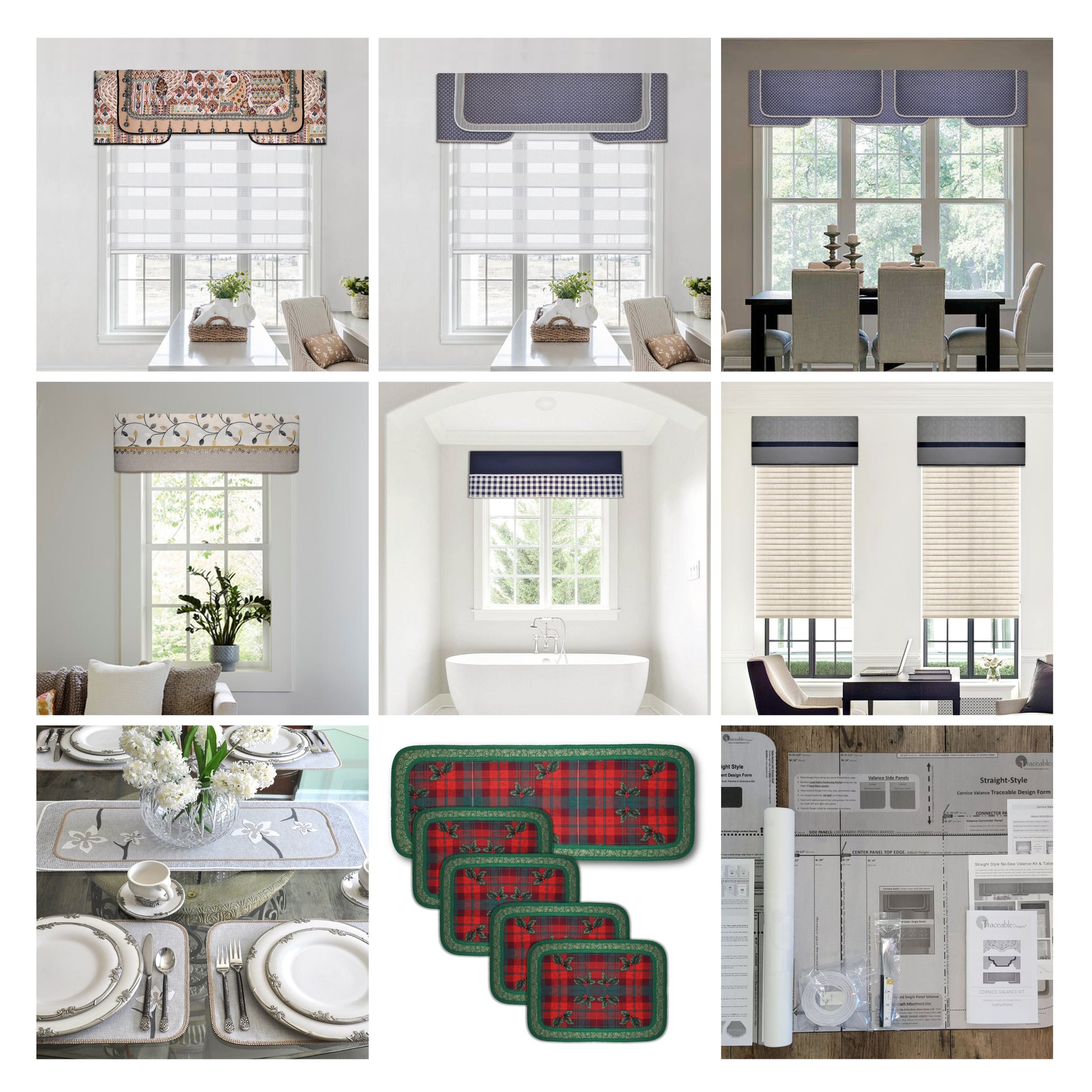 Straight Cornice Kit, Custom Valance, Sewing Alternative, Room Darkening, Rod Pocket