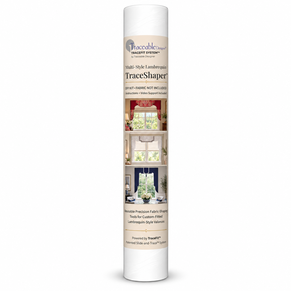Multi-Style Lambrequin Kit | Arched & Straight DIY No-Sew Cornice-Style Valances | Traceable Designer®