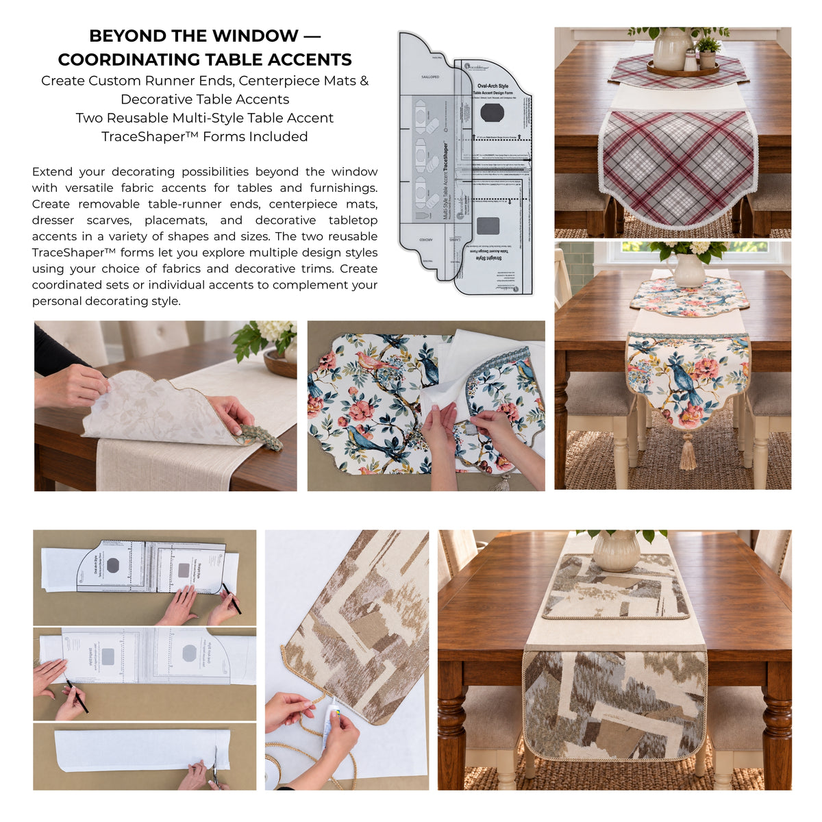 Traceable Designer multi-style no-sew cornice valance kit. Make custom curtains without sewing. Lined panels include a rod pocket for hanging on a curtain rod. Fit all window sizes and styles. Room darkening valance is perfect for traditional, modern, contemporary , farmhouse decor.
