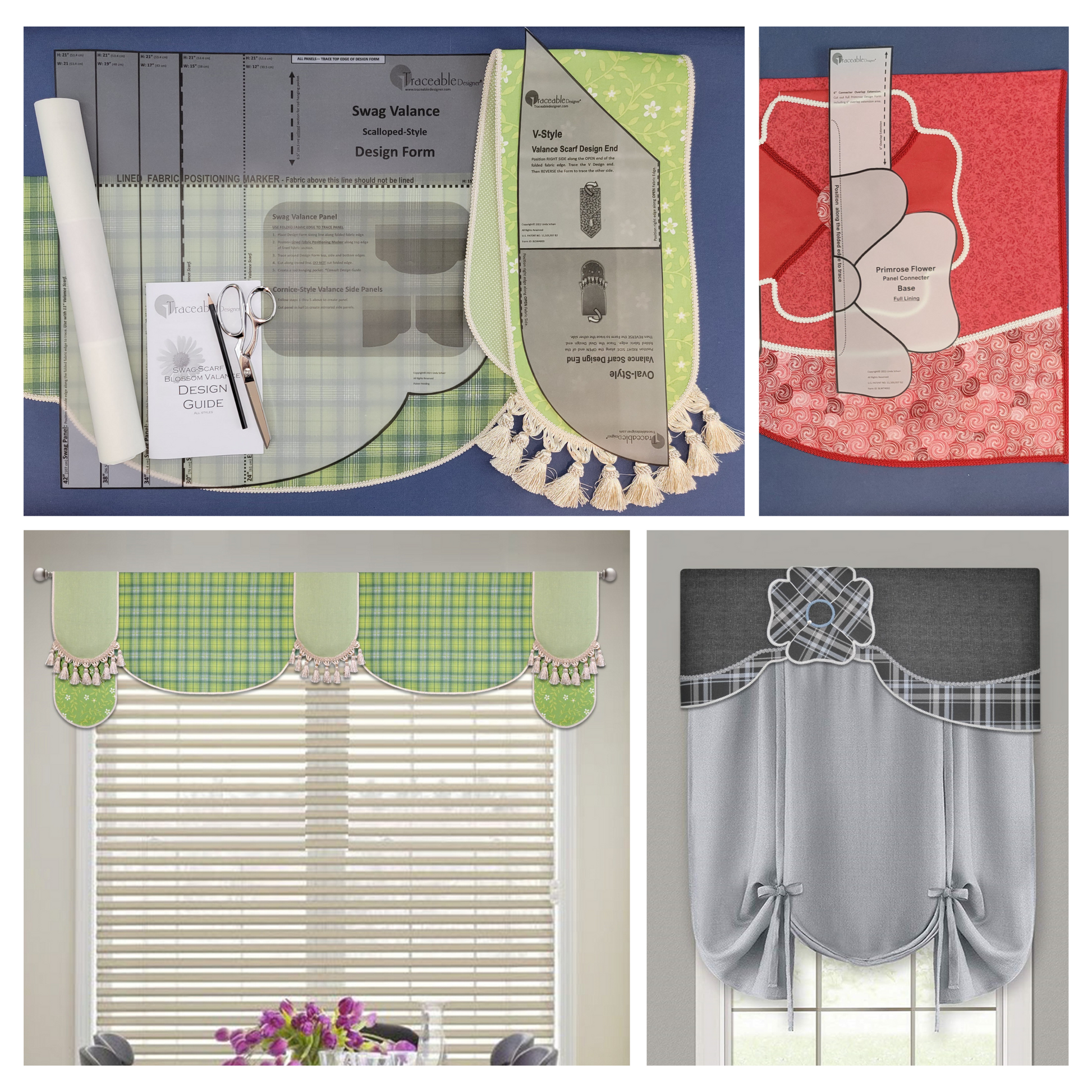 Swag, Cornice & Scarf Valance Kit, Custom Window Treatment Sewing Alternative, Rod Pocket