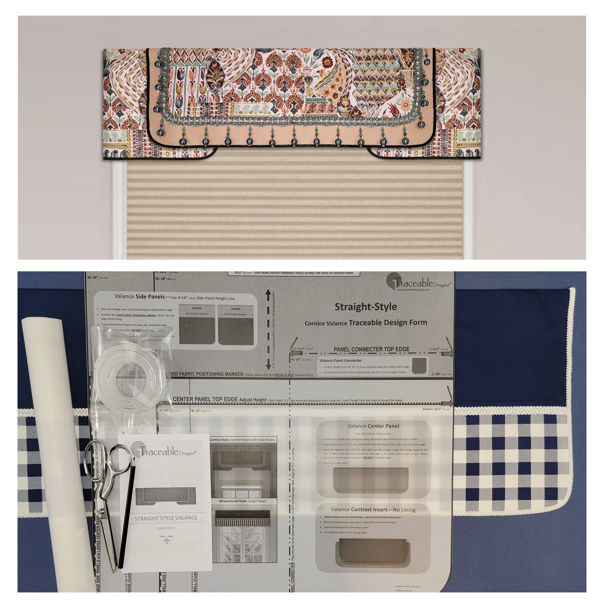 Straight Cornice Kit, Custom Valance, Sewing Alternative, Room Darkening, Rod Pocket
