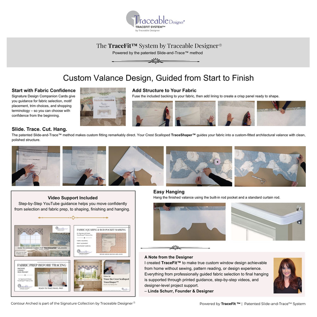 Traceable Designer Signature Crest Scalloped TraceShaper Valance Kit