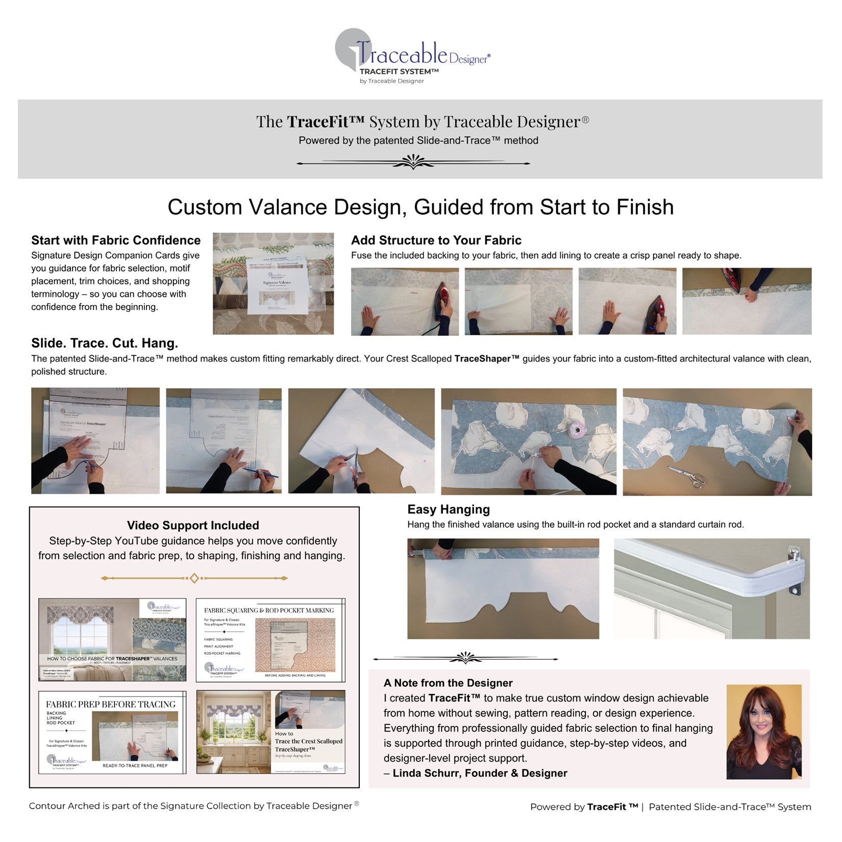 Traceable Designer Signature Crest Scalloped TraceShaper Valance Kit
