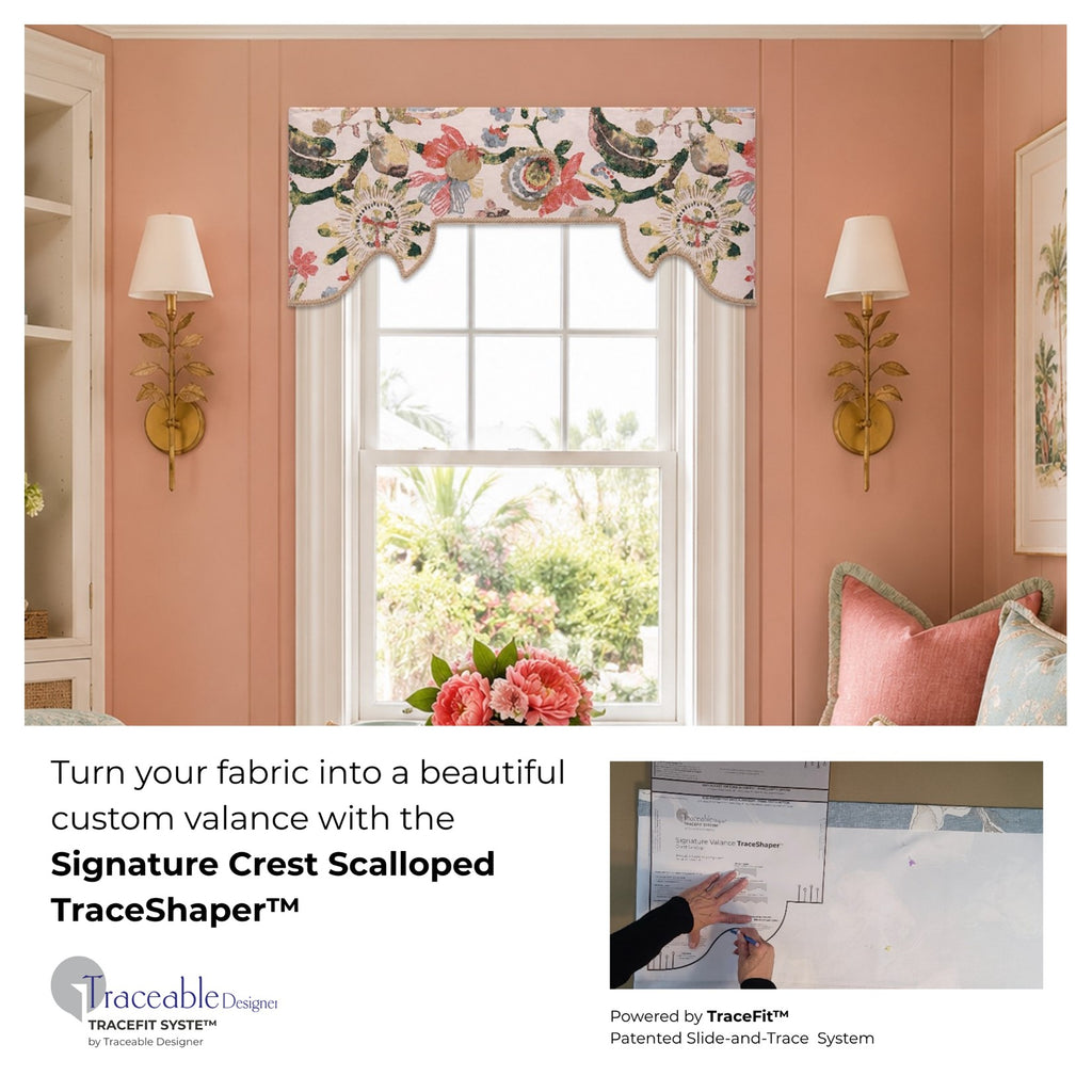 Traceable Designer Signature Crest Scalloped TraceShaper Valance Kit