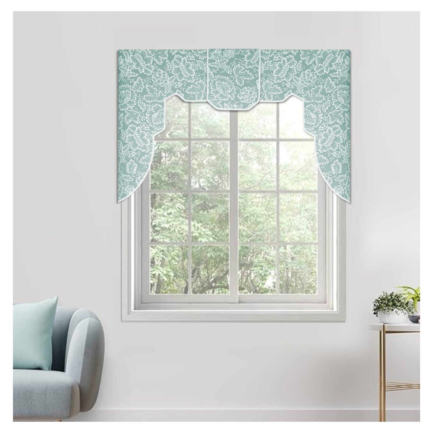 Traceable Designer straight no-sew rod pocket lambrequin valance kit. Lined Lambrequin cornice styles are great for room darkening. Traceable design forms are the perfect sewing alternative for DIY custom window treatments. Use a standard curtain rod. Fit all window sizes.
