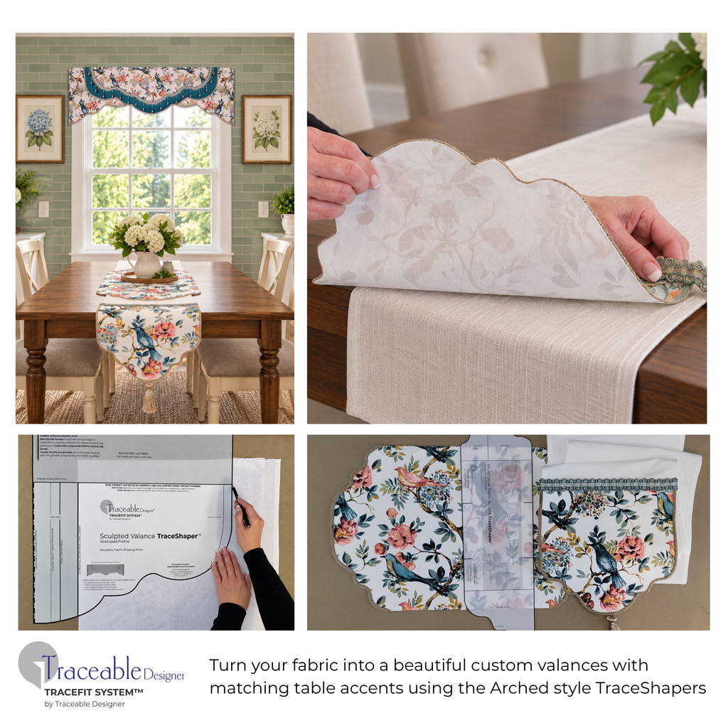 No-Sew Scalloped Cornice-Valance Kit | DIY Fabric Shaping Form | Fit All Window Sizes | by Traceable Designer®