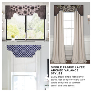 Traceable Designer No-Sew Arched Style Cornice Valance & Table Decorating Kit for DIY Home Decorating. 