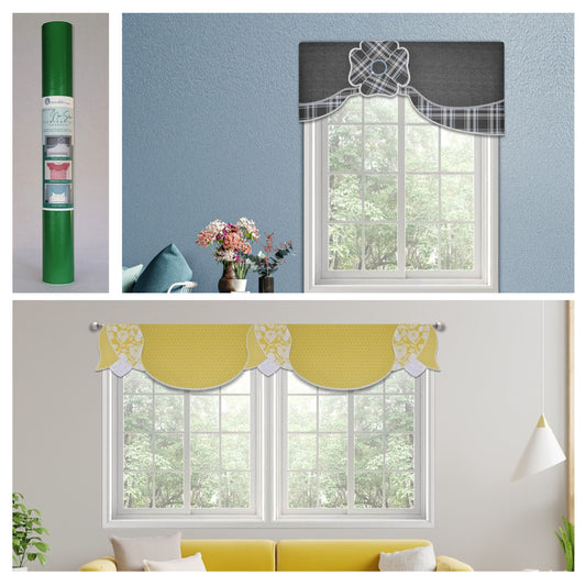 Make unique flower valances, swag scarf curtains, and cornice style window treatments without using a sewing machine! Traceable Designer swag, scarf, and blossom valance kit includes traceable valance design forms to help you transform any fabric into professional-looking custom valances without sewing. Hang valances using standard curtain rods. 