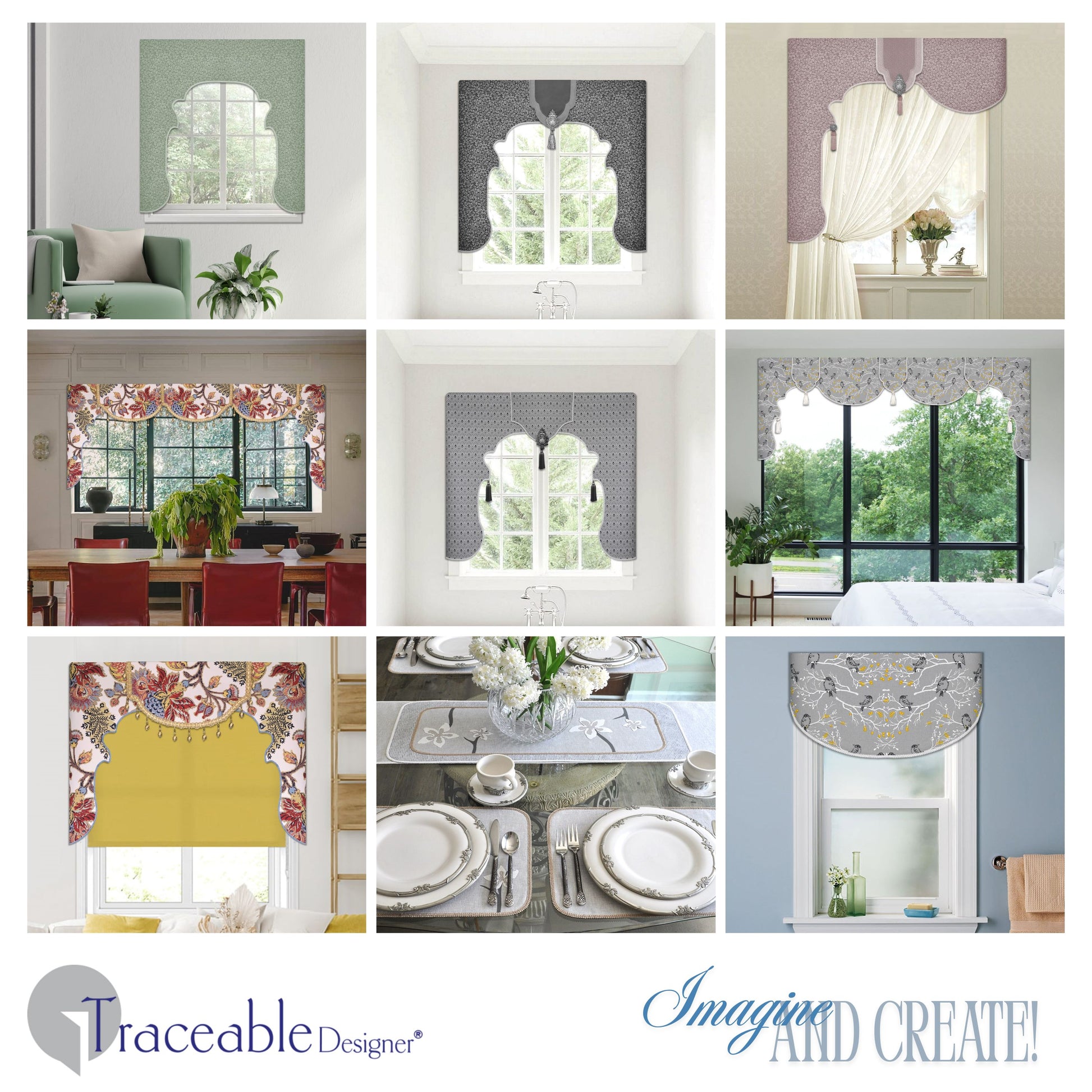 Scalloped Lambrequin Kit, Use Any Fabric to Make Custom Valances Without Sewing