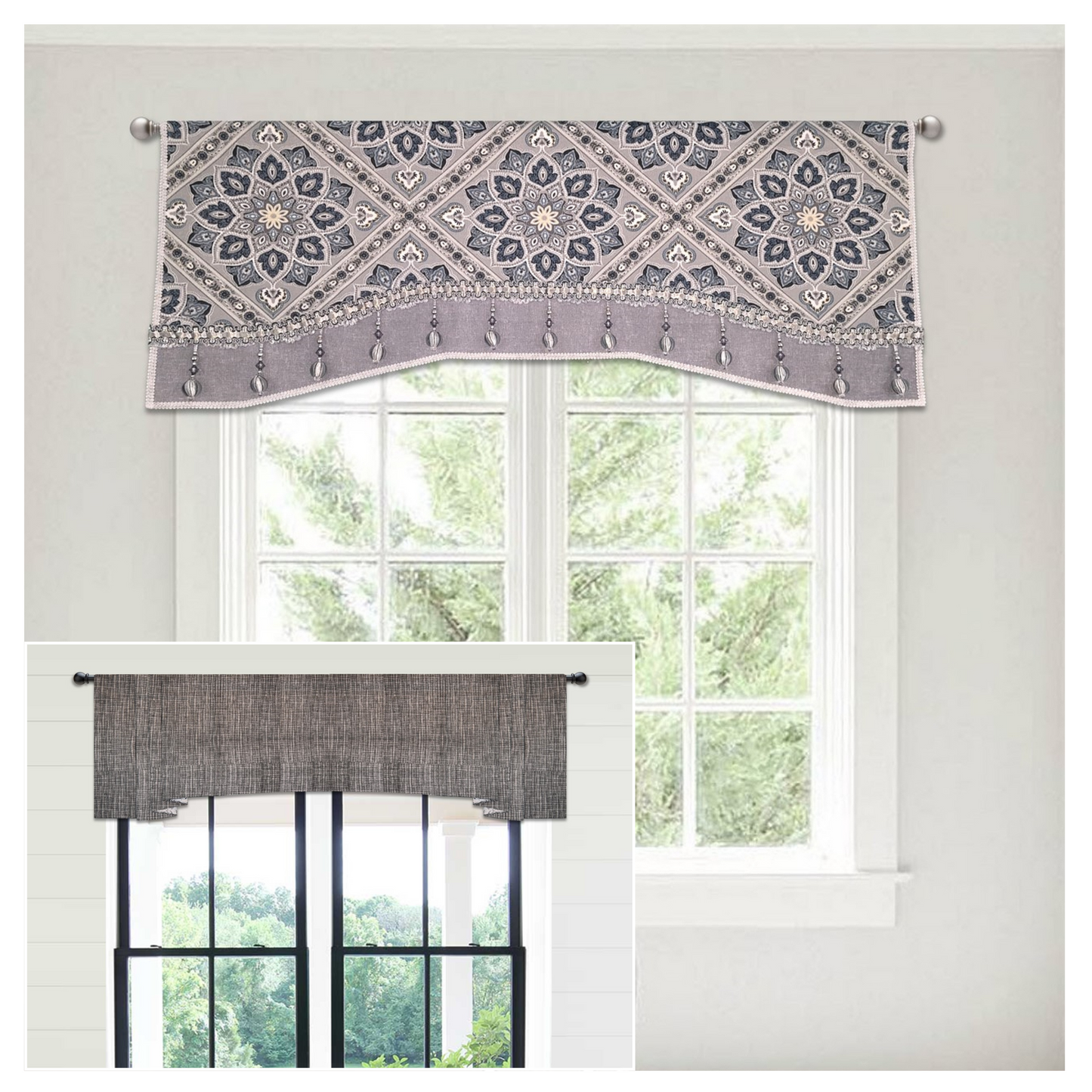 Traceable Designer No-Sew Curtain Valance Kit. Reusable Traceable Valance Design Form for Making Pleated, Gathered, and Cornice Valance Styles Without Sewing! Fit All Window Sizes. Use a 1" curtain Rod.