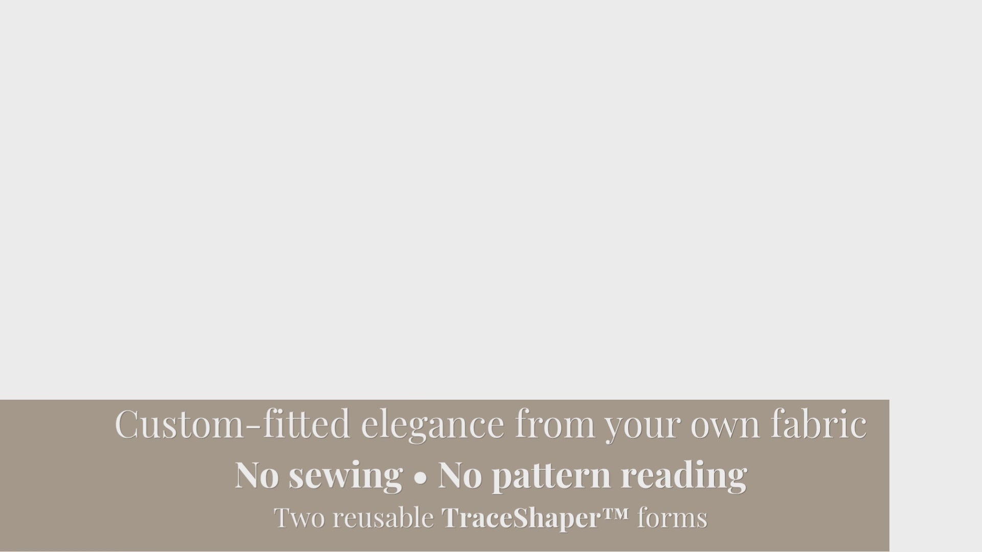 Video showing how the Signature Modern Crest and Facet TraceShaper™ kit helps create modern no-sew, cornice-inspired window valances using your own fabric.