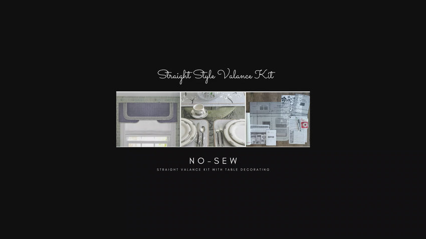 Traceable Designer No-Sew Straight & Layered-Style Cornice Valance & Table Decorating Kit for DIY Home Decorating