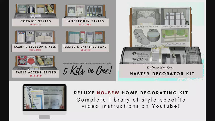 Traceable Designer deluxe no-sew master decorator kit includes 5 DIY home decor kits in one reusable kit.