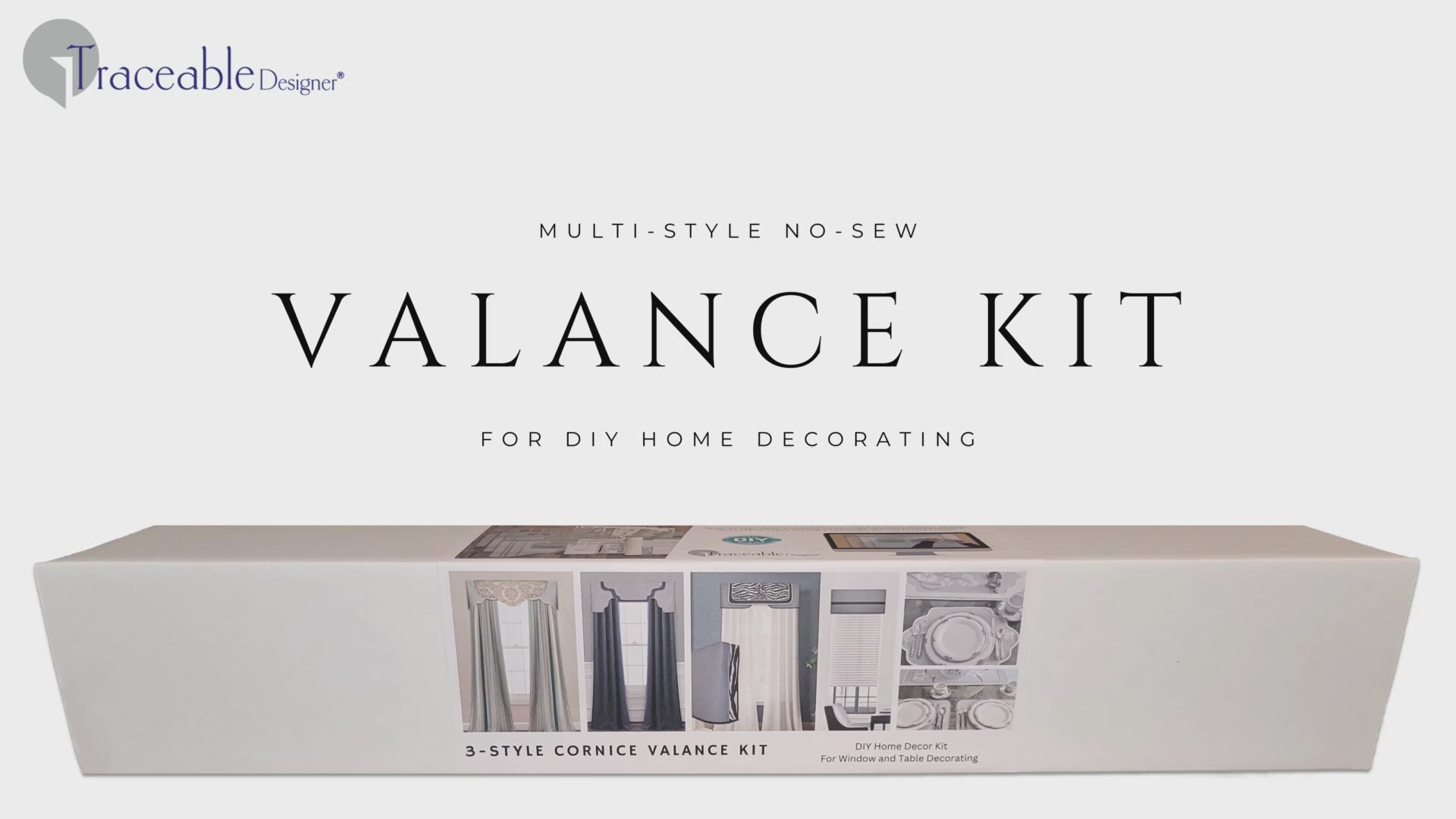 Multi-Style Cornice Valance Kit for Making Custom Valances Without Sewing