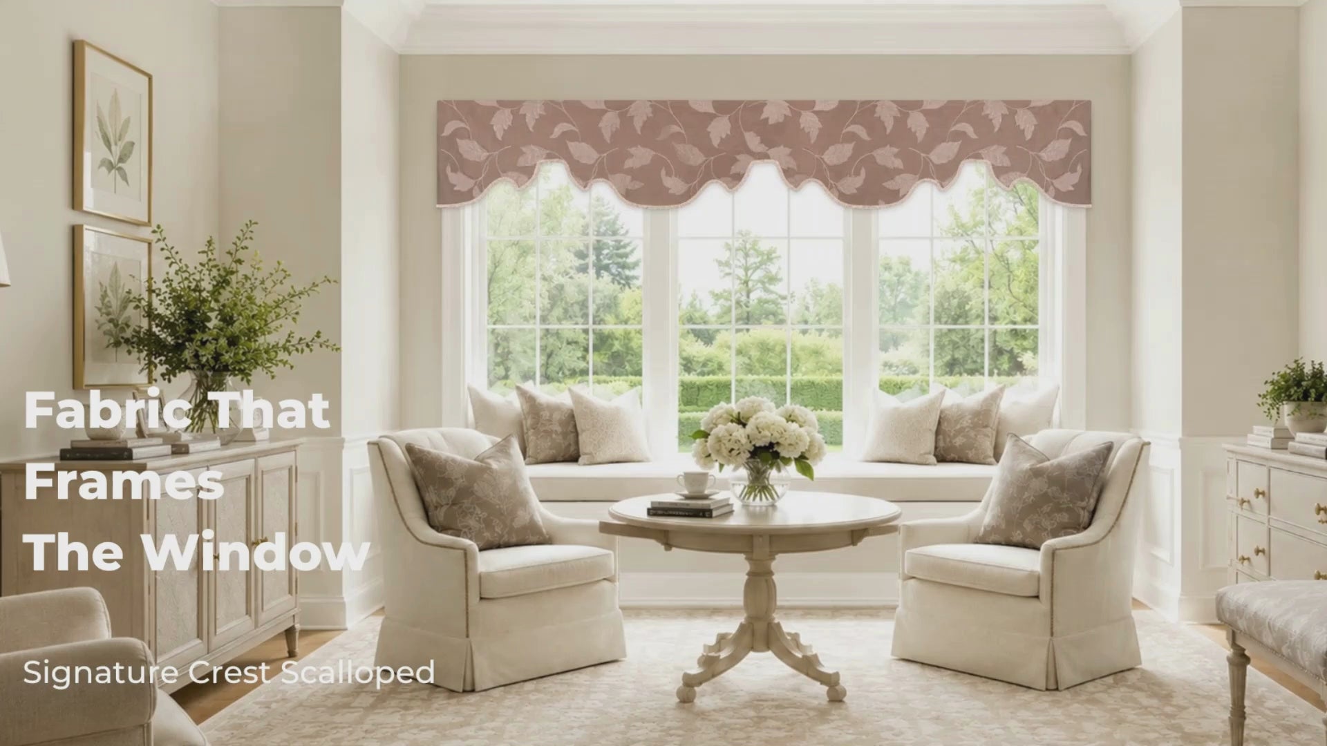 Crest Scalloped TraceShaper no-sew valance kit showing how to create custom-fitted modern, scalloped fabric valances with Traceable Designer Slide-and-Trace system