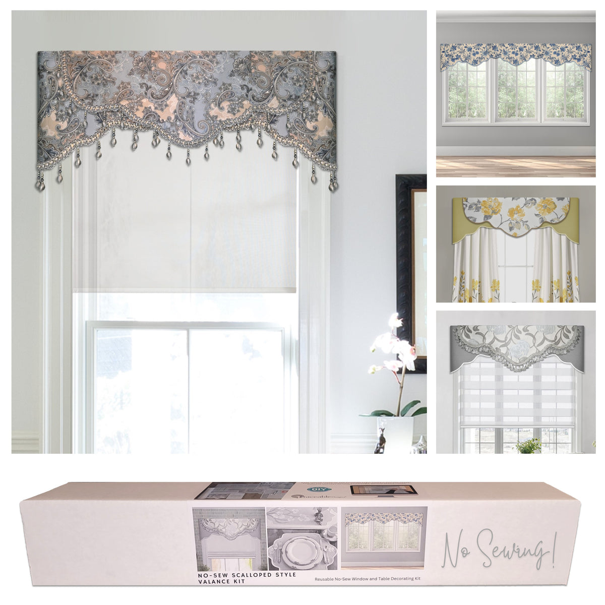 Scalloped Cornice Kit, Custom Valance, Sewing Alternative, Room ...