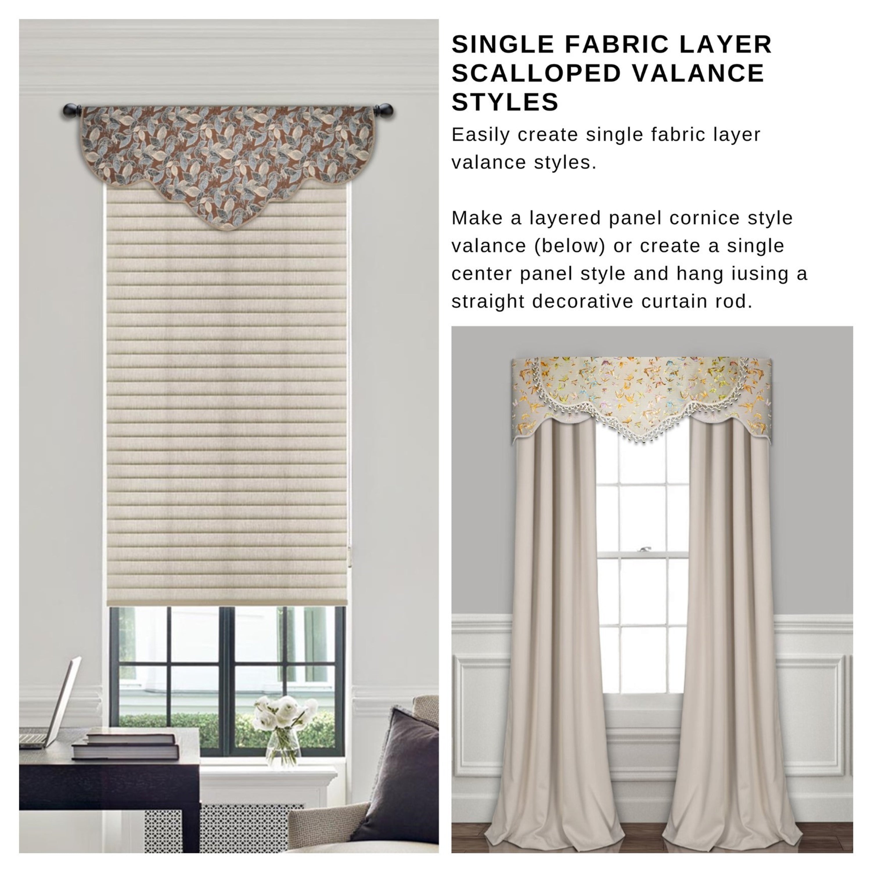 Traceable Designer No-Sew, Scalloped Style Valance Kit for DIY Home ...
