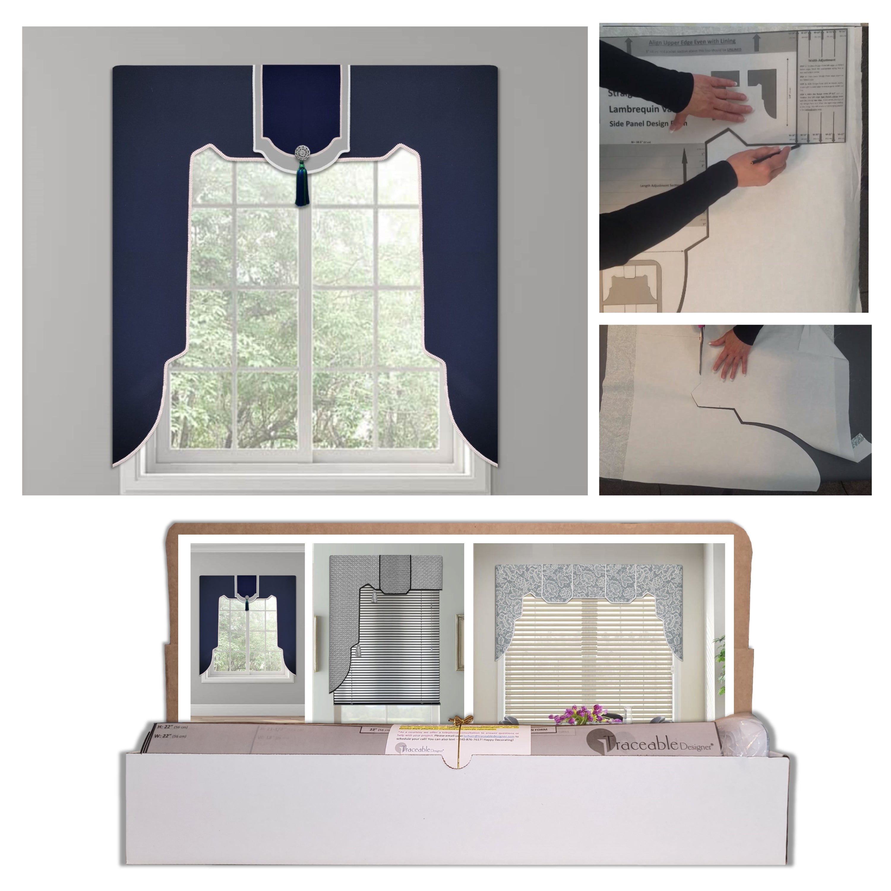Straight Lambrequin Valance Kit for Bedroom, Living Room, Kitchen, DIY No  Sewing