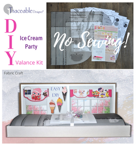 Girls 3D kitty window decoration, adorable ice cream decorations for girls bedroom or nursery windows. Designed by Linda Schurr 