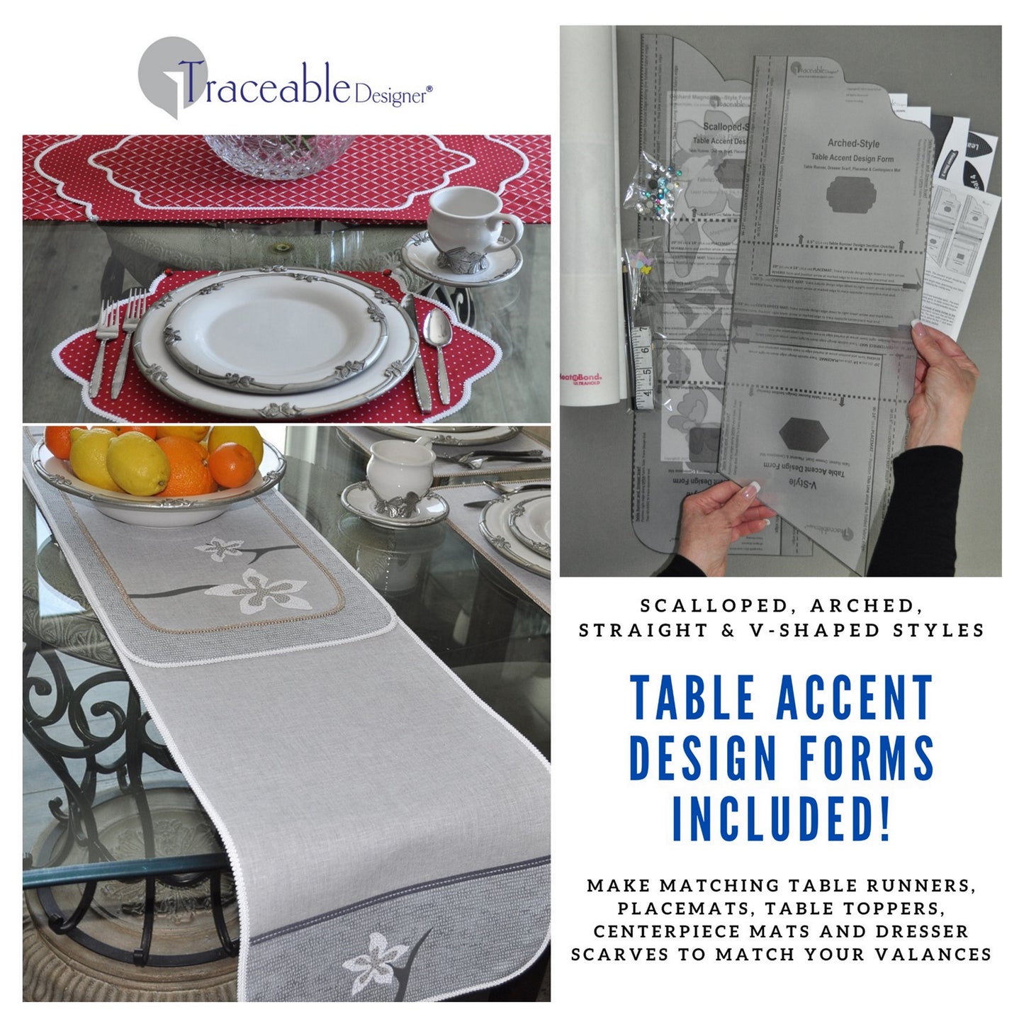 DIY Home Decor, Reusable Traceable Custom Table Decorating Templates - No Sewing